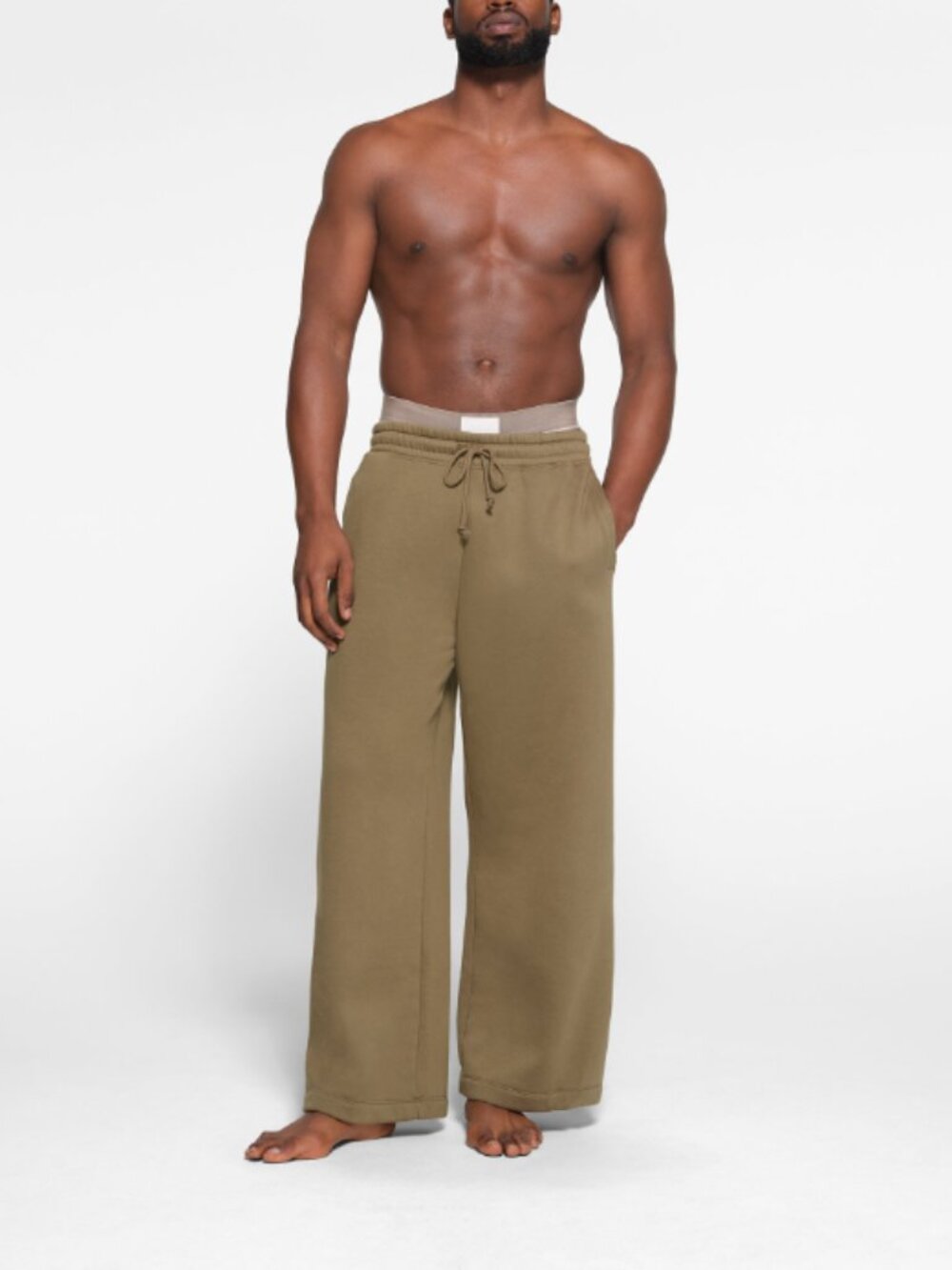 NEW Men's SKIMS Lounge Jersey Straight Leg Pant Khaki 4X